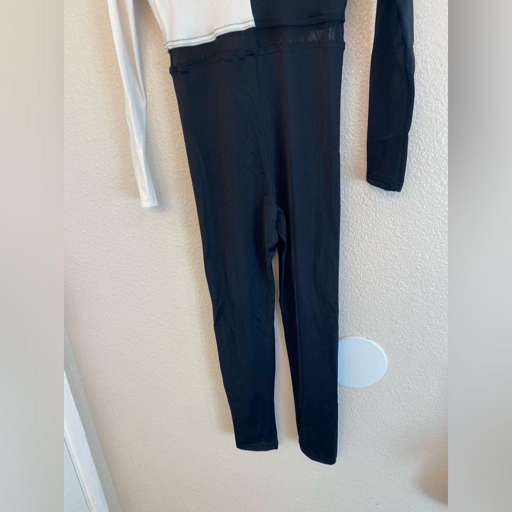WEISSMAN Dance Costume unitard jumpsuit black white Power 14352 child LC - Picture 5 of 13